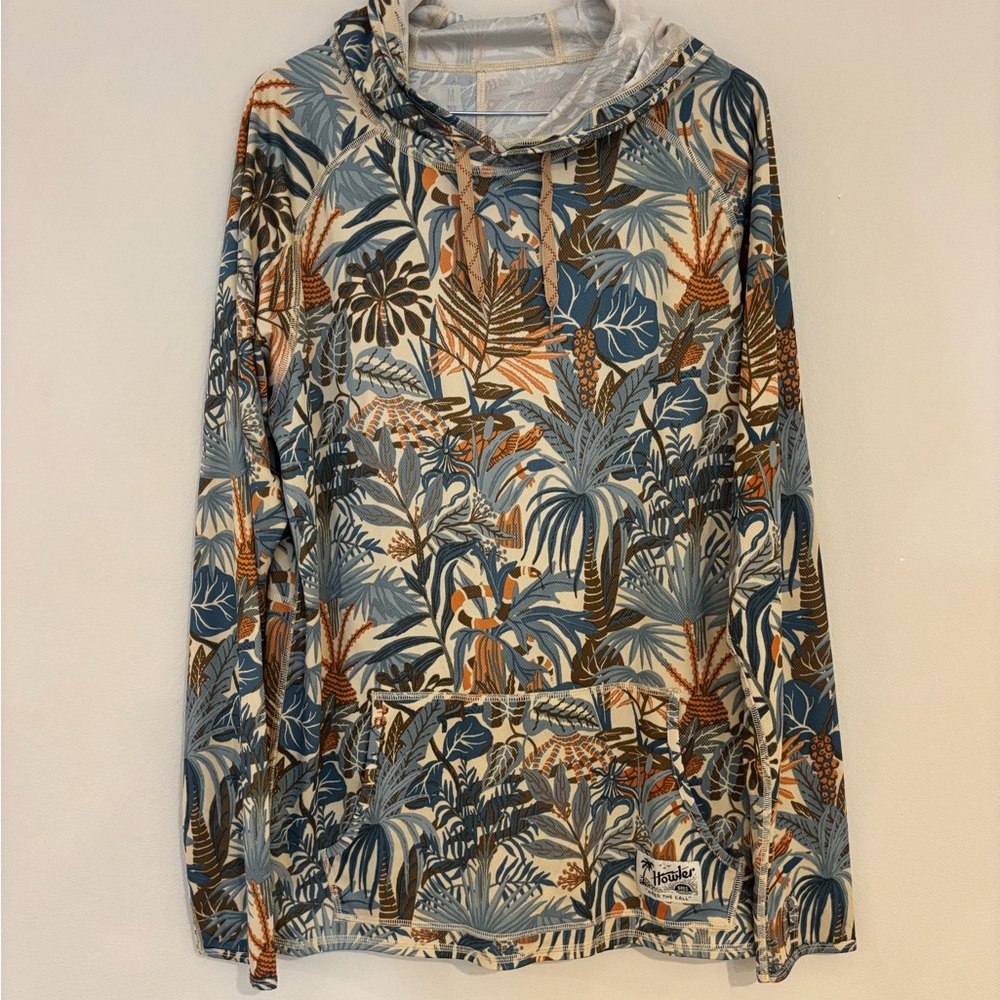 Howler Brothers Blue and Brown Patterned Sun Hoodie